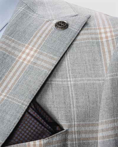 Ech. 1113 Ekose Yelekli Takım Elbise