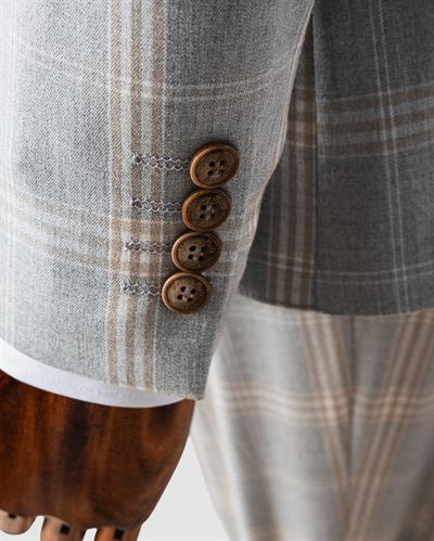 Ech. 1113 Ekose Yelekli Takım Elbise