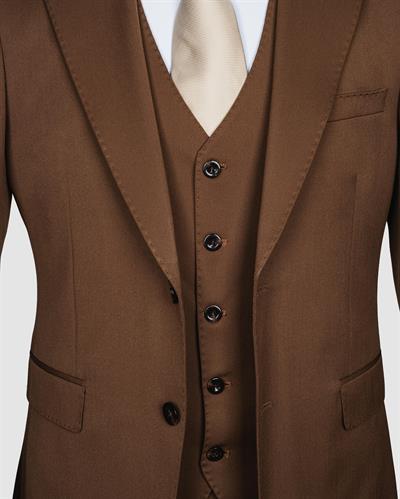 Ech.Prt 496 Düz Kumaş Yelekli Takım Elbise