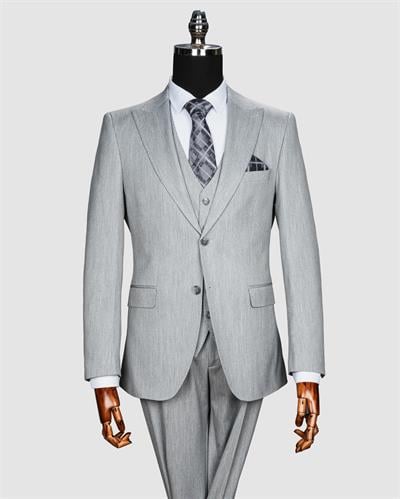 Ech.Prt 496 Düz Kumaş Yelekli Takım Elbise