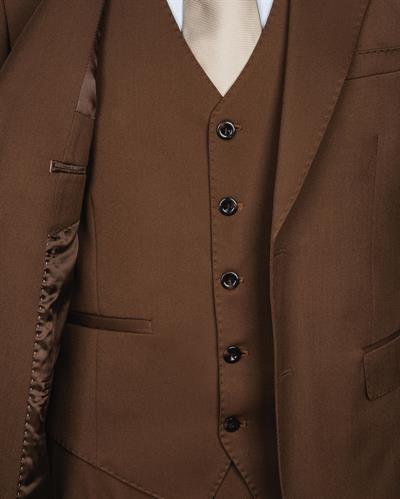 Ech.Prt 496 Düz Kumaş Yelekli Takım Elbise