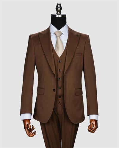 Ech.Prt 496 Düz Kumaş Yelekli Takım Elbise