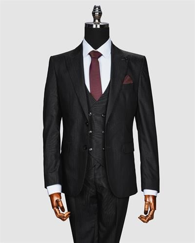 Cmd.2363 Sivri Yaka Yelekli Takım Elbise