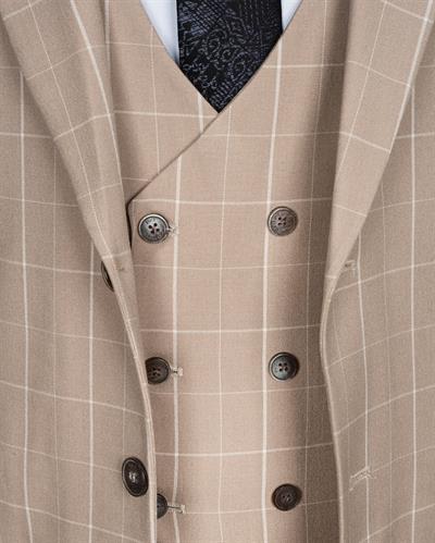 Ssa Prt 291 Ekose Yelekli Takım Elbise