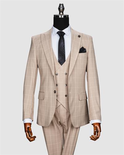 Ssa Prt 291 Ekose Yelekli Takım Elbise