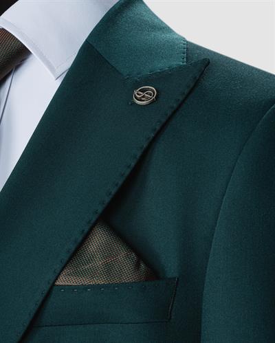 Ssa 2610 Düz Kumaş Yelekli & Duble Paça Takım