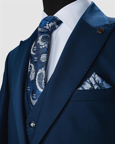 Ssa 2610 Düz Kumaş Yelekli & Duble Paça Takım