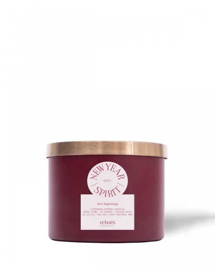 Echoes New Year Spirit Üç Fitil Doğal Mum 600 Gr