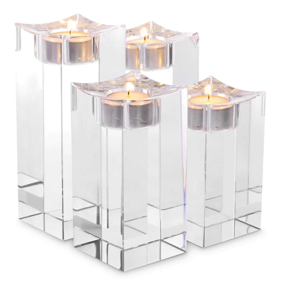 Eıchholtz Tealıght Holder Glancarlo Hıgh Crystal Set Eh116343