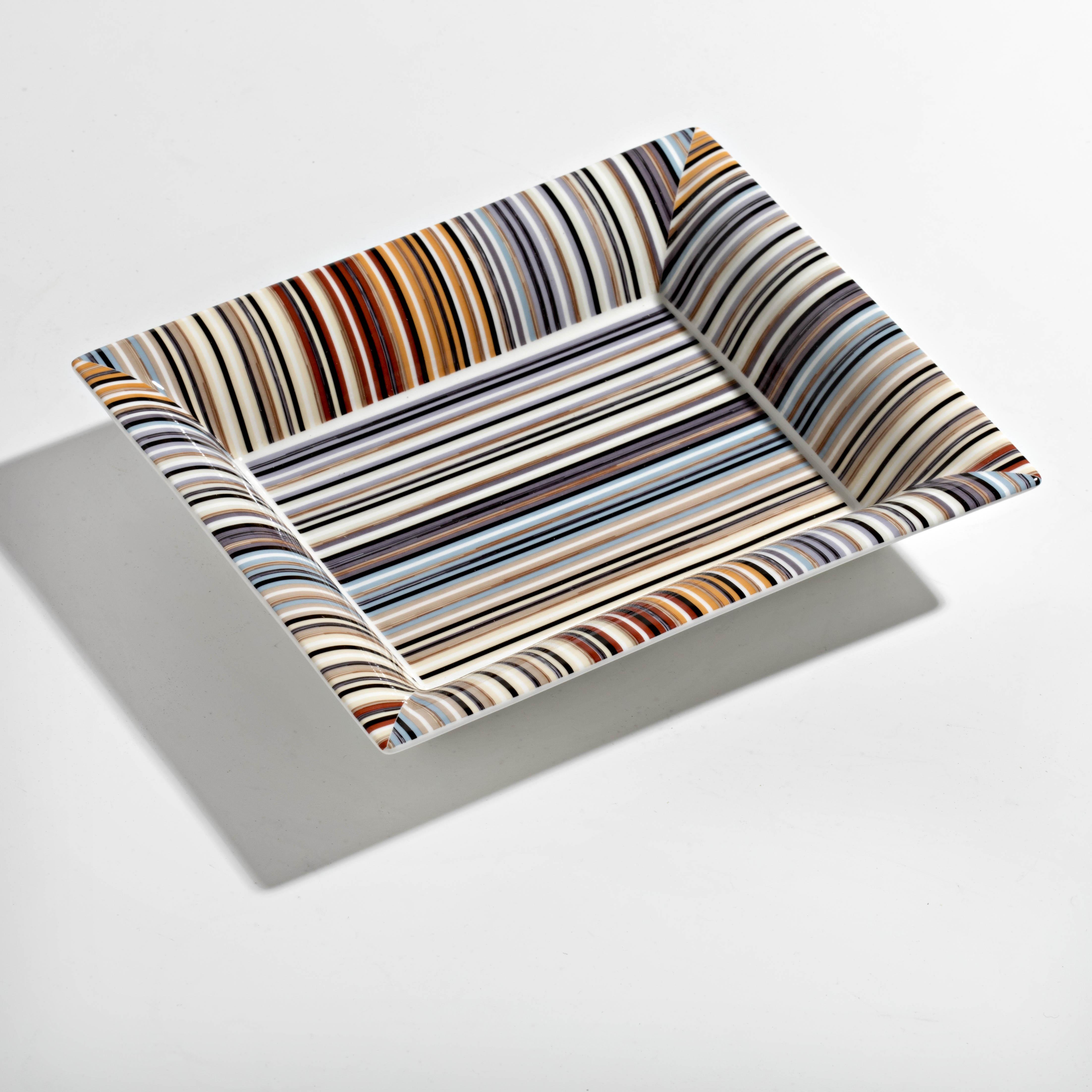 Mıssonı Home Mıssonı Strıpes Jenkıns 148 - Kahve-Bej, Dikdörtgen Dekoratif Tabak 20X16Cm