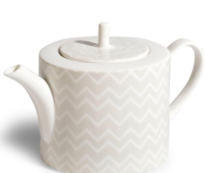 Mıssonı Home Mıssonı Zıg Zag White - Beyaz-Gri, Kahve/Çay Potu