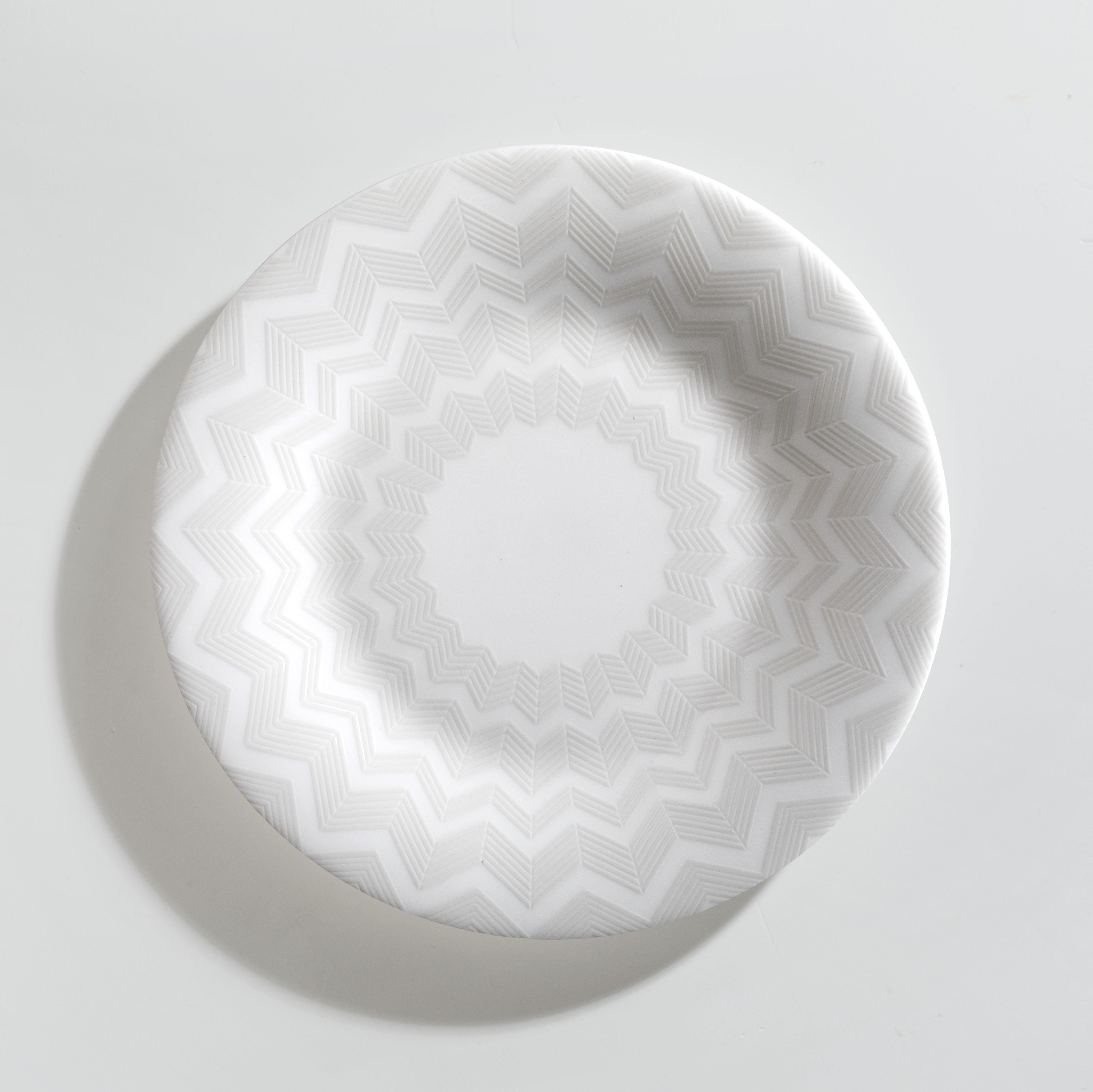 Mıssonı Home Mıssonı Zıg Zag White - Beyaz-Gri, Ekmek Tabağı 15,5 Cm