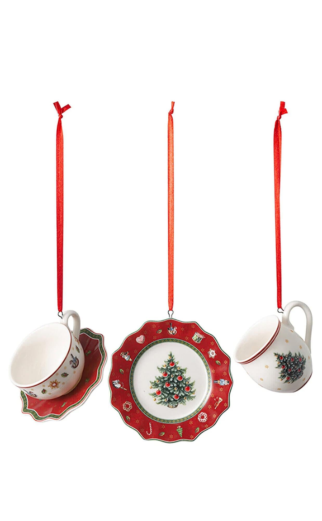 Villeroy & Boch ToyS Delight Decoraton Yılbaşı Ağaç Süsü Sofra Takımı 3 Parça 4X7Cm
