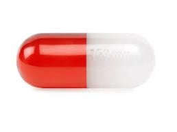 Acrylic Pill- White and Red- Small