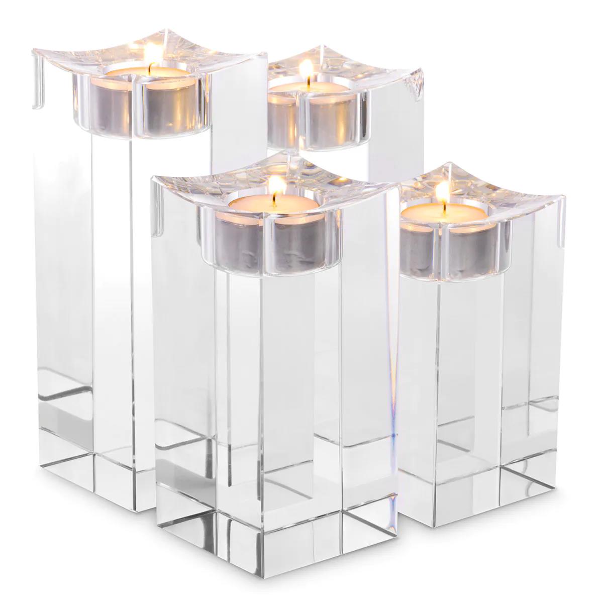 Eıchholtz Tealıght Holder Glancarlo Hıgh Crystal Set Eh116343