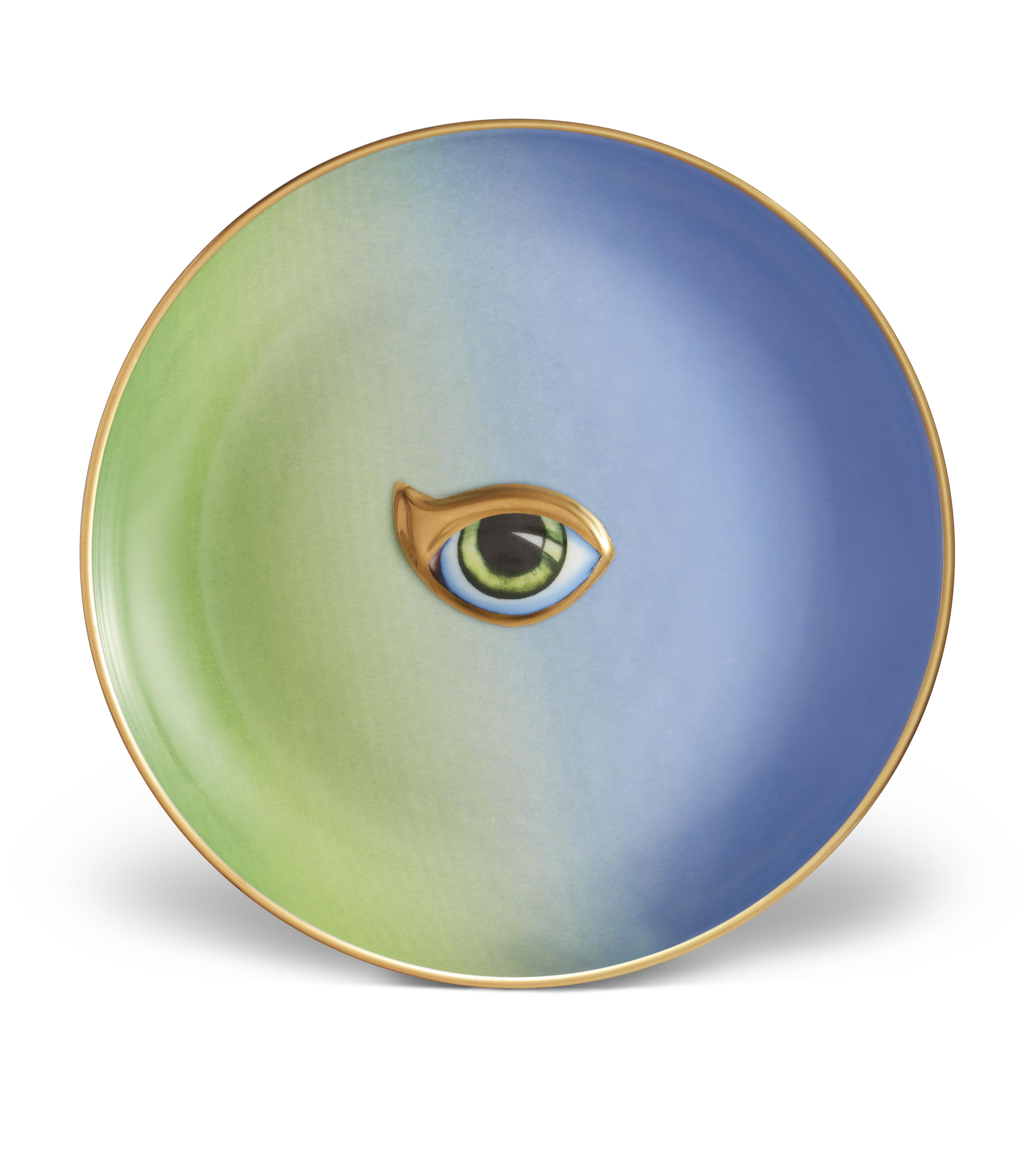 L'Objet Lıto Eye Canape Plate Mavi Yeşil Tabak Loblxl16