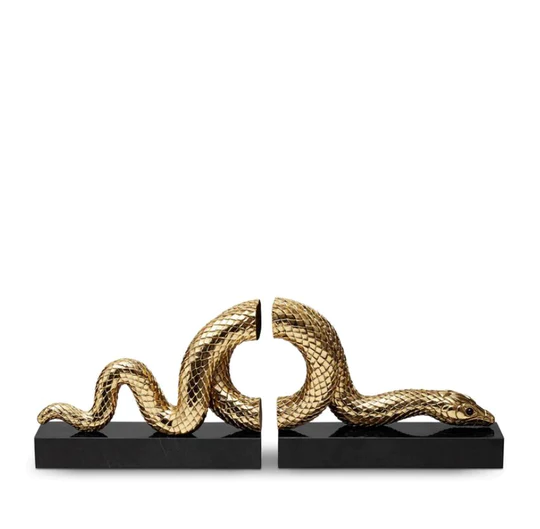 L'Objet Snake Book End Gold Lobdac853