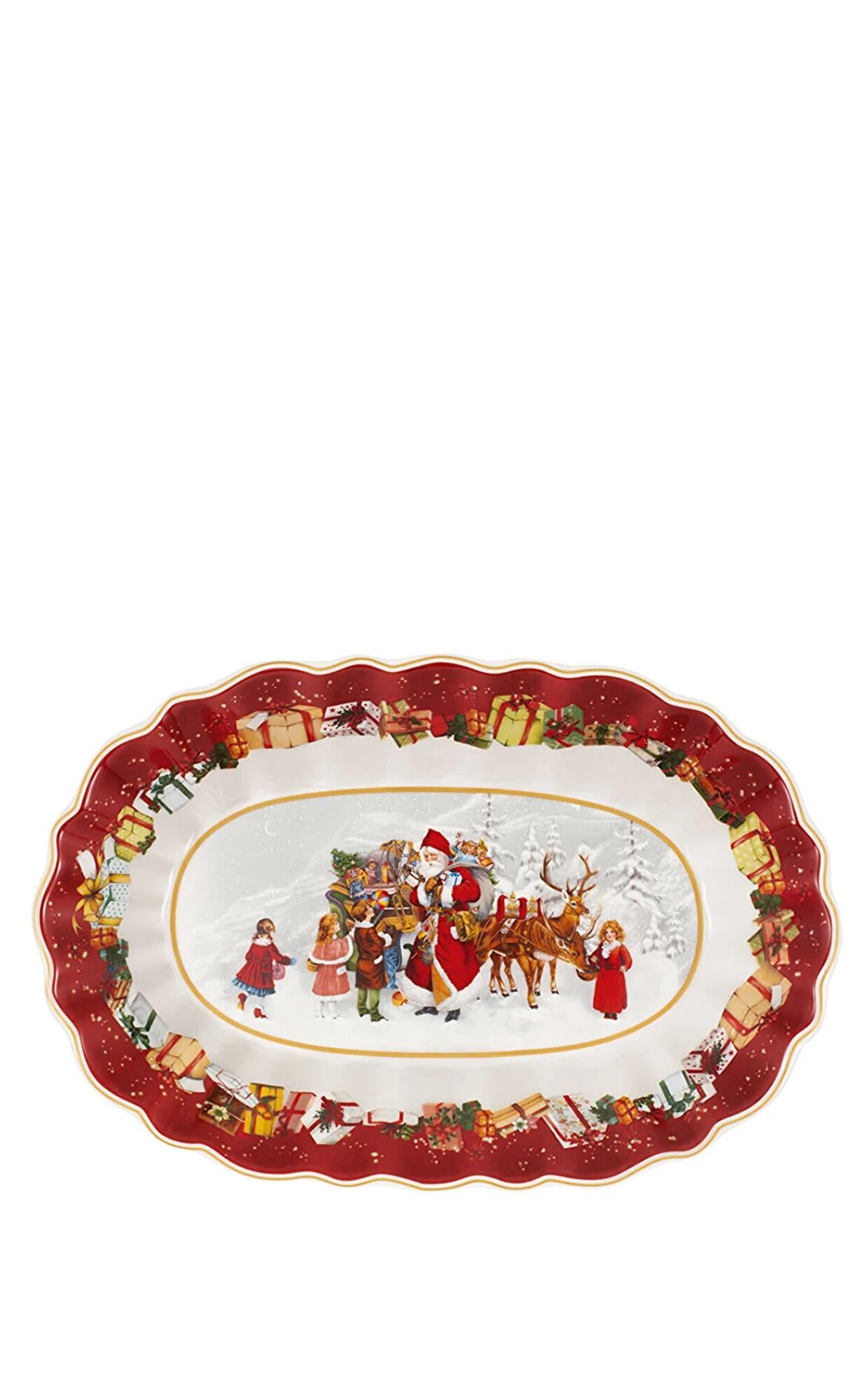 Villeroy & Boch ToyS Fantasy Oval Servis Tabağı Noel Baba Ve Cocuk 29X19X6Cm