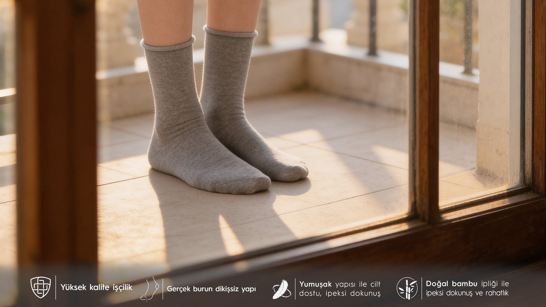 gri bambu çorap, kadın soket çorap, lastiksiz bambu çorap, kadın çorap, nefes alan çorap, hijyenik çorap, günlük çorap, sneaker uyumlu çorap, bakım önerileri, Bolero