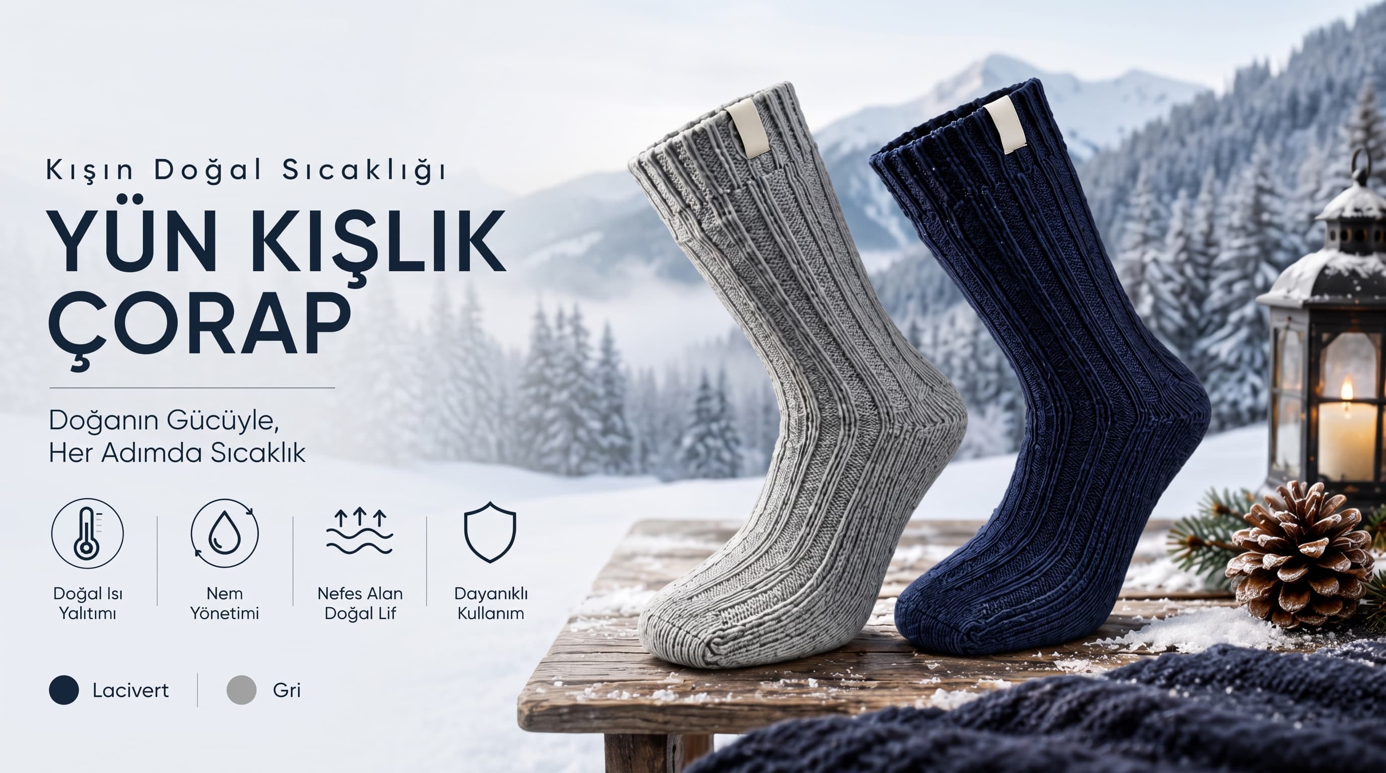 Yün Kışlık Erkek Çorap Rehberi: Lacivert ve Gri ile Maksimum Sıcaklık