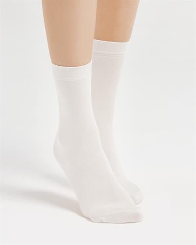 Kadın Dikişsiz Bambu 2li Çorap Beyaz