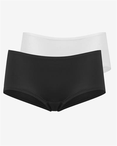 Kadın Dikişsiz Bambu 2li Hipster Külot Siyah Beyaz