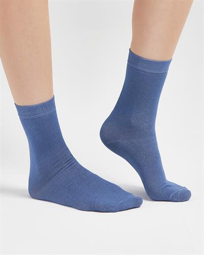 Kadın Dikişsiz Bambu 2li Çorap Bordo İndigo