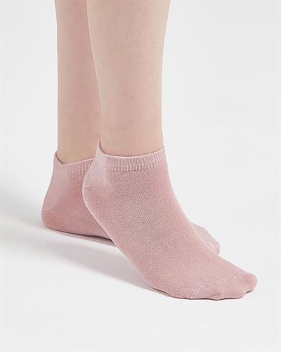 Kadın Dikişsiz Bambu 2li Patik Çorap Gri Gül Kurusu