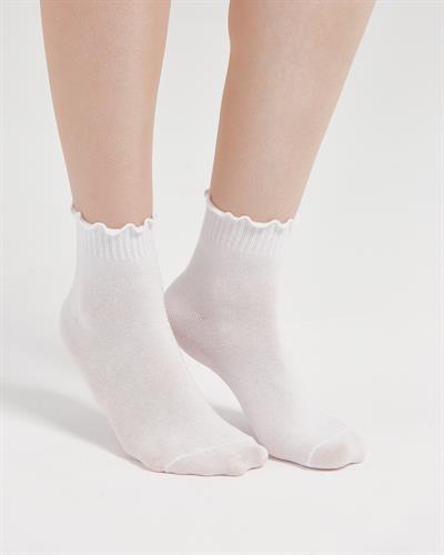 Kadın Fırfırlı 2li Çorap Siyah Beyaz