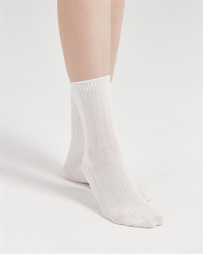 Kadın Bambu Fitilli 2li Çorap Beyaz Pembe