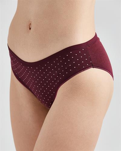 Kadın 3lü Pamuk Slip Külot Nokta ve Çiçek Desen