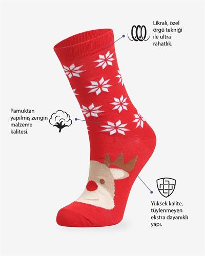 Kadın Hediyelik 3lü Yılbaşı Çorap Kutulu