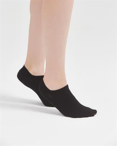 Unisex Premium Dikişsiz Görünmez Bambu 3lü Çorap Siyah