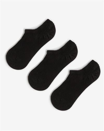 Unisex Premium Dikişsiz 3lü Görünmez Çorap Siyah 