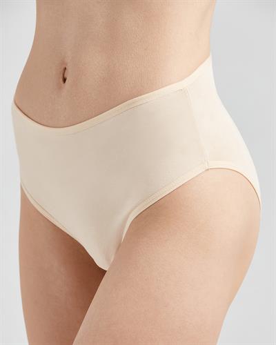 Kadın 3lü Yüksek Bel Slip Külot Ten Beyaz Siyah