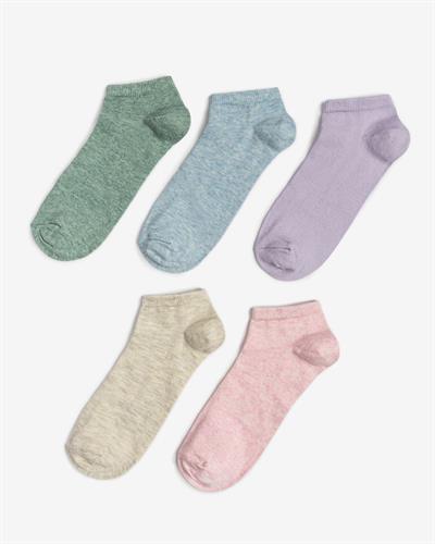 Kadın Düz Patik 5li Çorap Soft Renkler 