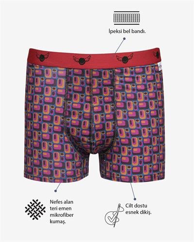 70S Vibes Retro Desen Boxer ve Çorap