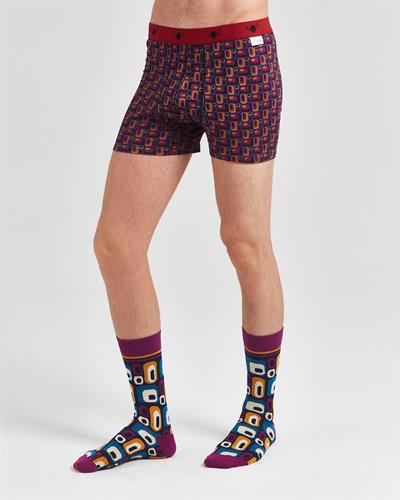 70S Vibes Retro Desen Boxer ve Çorap