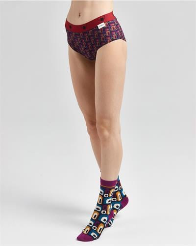 70S Vibes Retro Desen Hipster ve Çorap