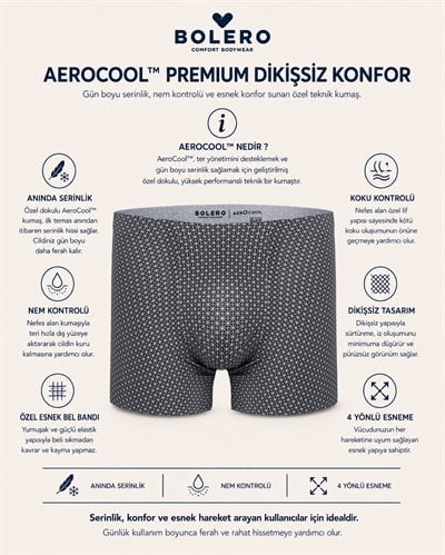 Aerocool Erkek Dikişsiz Boxer Antrasit Baskılı