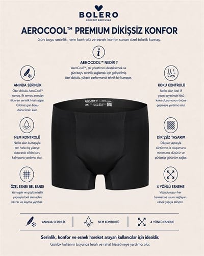 Aerocool Erkek Dikişsiz Boxer Siyah