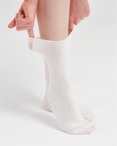 Unisex Bambu Diyabetik Çorap Beyaz