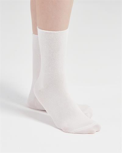 Unisex Bambu Diyabetik Çorap Beyaz