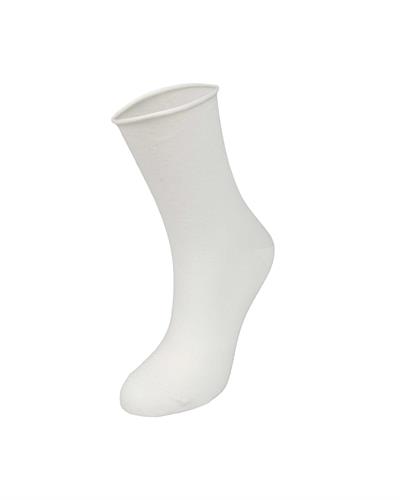 Kadın Roll Top Lastiksiz Pamuk Çorap Ekru