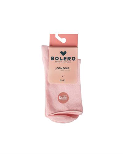 Kadın Roll Top Lastiksiz Pamuk Çorap Pembe