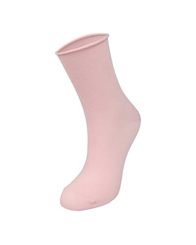 Kadın Roll Top Lastiksiz Pamuk Çorap Pembe