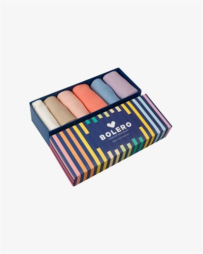 Kadın Dikişsiz Roll Top Lastiksiz 6LI Bambu Çorap Pastel Renkler