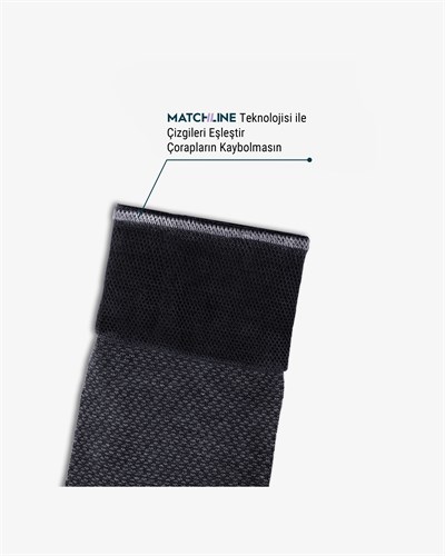 Erkek Premium Dikişsiz Yazlık Nokta Desenli Bambu Çorap Siyah