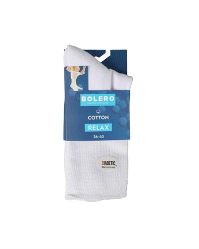 Unisex Dikişsiz Taban Havlu Diabet Şeker Çorabı Beyaz