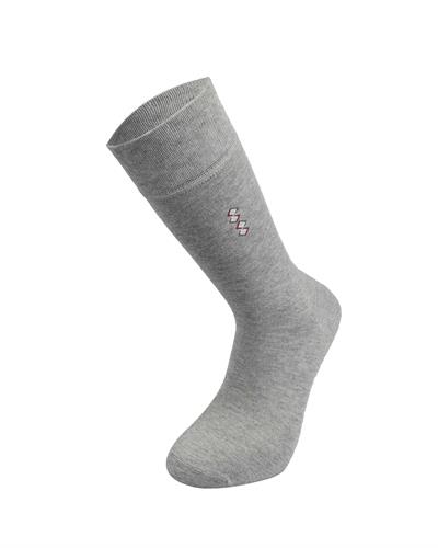 Erkek Premium Dikişsiz Bambu Çorap Gri Alt Alta Kare Desen